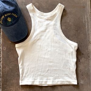 H&M basic racer back tee size S. Cream color.